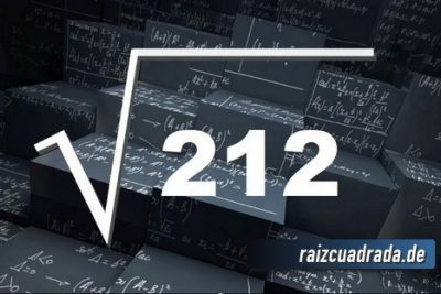 ¿Qué se obtiene al resolver la raíz de 212?