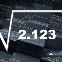 ¿Qué resultado obtenemos al resolver la raíz de 2123?