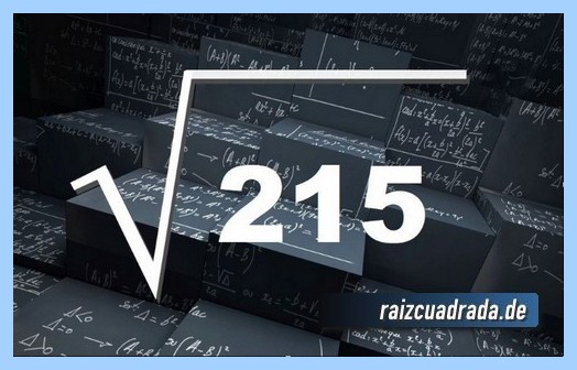 Como se representa habitualmente la operación matemática raíz de 215