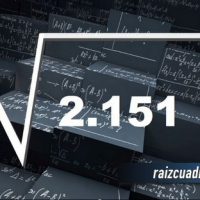 ¿Cuál es el resultado de la raíz de 2151?