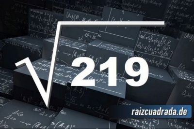 ¿Cuál es la raíz cuadrada de 219?