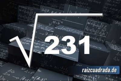 ¿Qué se obtiene al resolver la raíz de 231?
