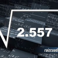 ¿Qué resultado obtenemos al resolver la raíz cuadrada de 2557?