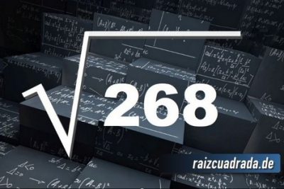 ¿Cuál es la raíz cuadrada de 268?