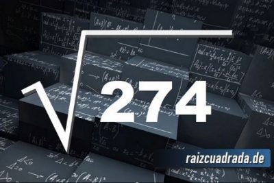 ¿Cuál es la raíz cuadrada de 274?