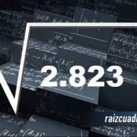 ¿Cuál es el resultado de la raíz de 2823?
