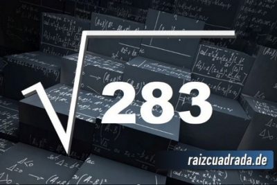 Resultado de la raíz cuadrada de 283