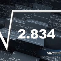 Resultado de la raíz de 2834