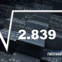 Resultado de la raíz de 2839