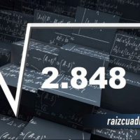 Resultado de la raíz de 2848