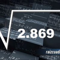 ¿Cuál es la raíz cuadrada de 2869?