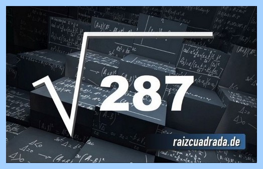 Representación frecuentemente la raíz cuadrada del número 287
