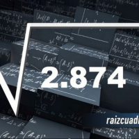 Resultado de la raíz de 2874
