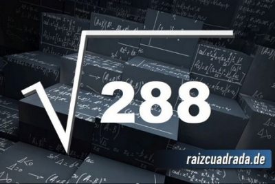 Resultado de la raíz cuadrada de 288