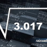 ¿Qué resultado obtenemos al resolver la raíz de 3017?