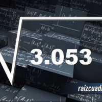 ¿Qué se obtiene al resolver la raíz cuadrada de 3053?
