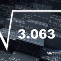 ¿Cuál es el resultado de la raíz cuadrada de 3063?