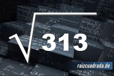 ¿Qué se obtiene al resolver la raíz de 313?