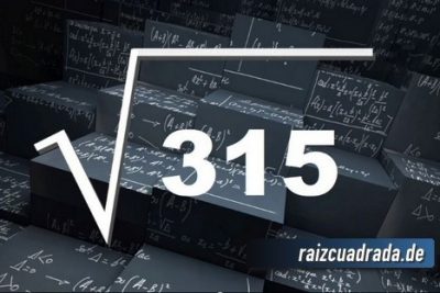 Resultado de la raíz cuadrada de 315
