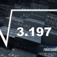 ¿Qué resultado obtenemos al resolver la raíz de 3197?