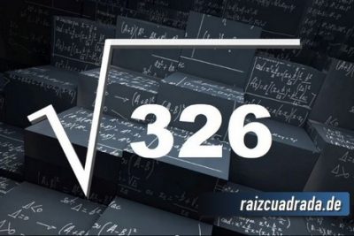 ¿Qué se obtiene al resolver la raíz cuadrada de 326?