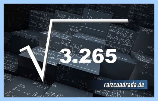 Representación matemáticamente la raíz cuadrada de 3265