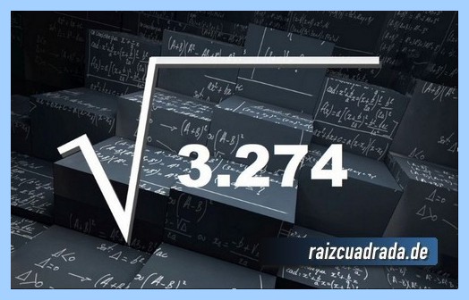 Forma de representar matemáticamente la operación matemática raíz de 3274