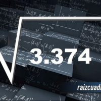 Resultado de la raíz cuadrada de 3374
