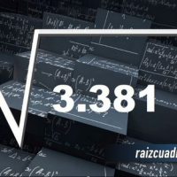 Resultado de la raíz cuadrada de 3381