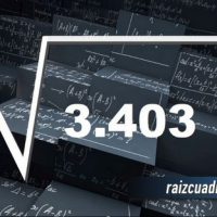 ¿Qué se obtiene al resolver la raíz cuadrada de 3403?