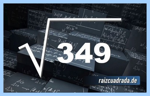 Representación comúnmente la operación matemática raíz cuadrada del número 349