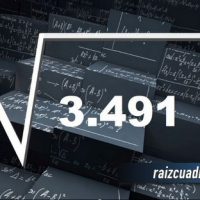 Resultado de la raíz de 3491