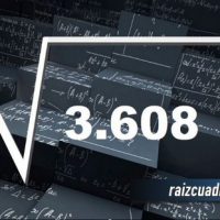 Resultado de la raíz de 3608