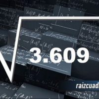 ¿Qué resultado obtenemos al resolver la raíz cuadrada de 3609?