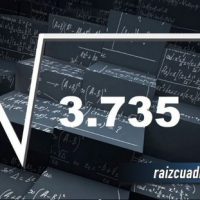 ¿Qué se obtiene al resolver la raíz cuadrada de 3735?