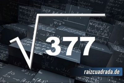 ¿Qué se obtiene al resolver la raíz cuadrada de 377?