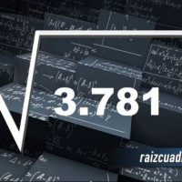 ¿Qué resultado obtenemos al resolver la raíz de 3781?