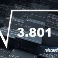 Resultado de la raíz de 3801