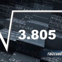 ¿Cuál es el resultado de la raíz de 3805?