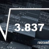 Resultado de la raíz cuadrada de 3837