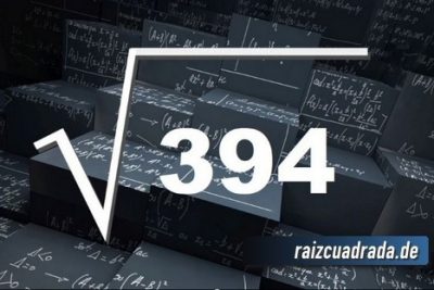 Resultado de la raíz de 394
