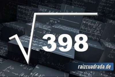 ¿Cuál es el resultado de la raíz cuadrada de 398?
