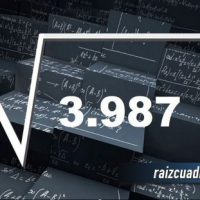 ¿Qué se obtiene al resolver la raíz de 3987?
