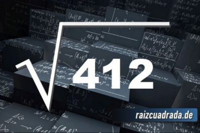 ¿Qué resultado obtenemos al resolver la raíz de 412?
