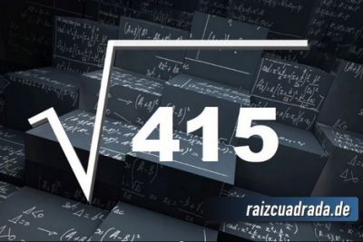 ¿Qué resultado obtenemos al resolver la raíz cuadrada de 415?