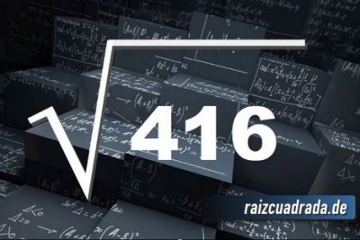 Resultado de la raíz cuadrada de 416