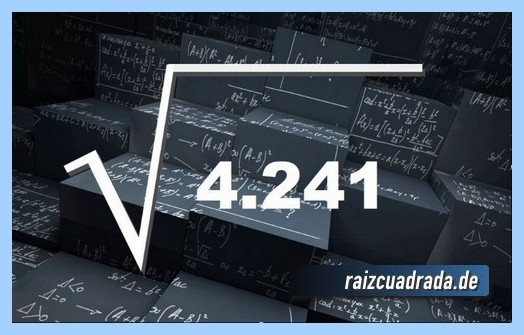 Como se representa comúnmente la operación raíz cuadrada de 4241