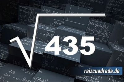 ¿Cuál es la raíz cuadrada de 435?
