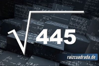 Resultado de la raíz cuadrada de 445