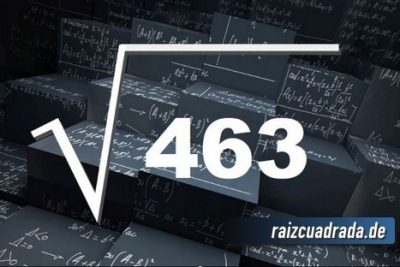 ¿Qué resultado obtenemos al resolver la raíz cuadrada de 463?